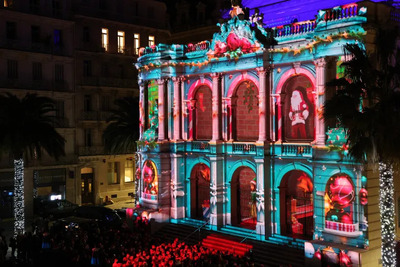 agence immobilire Toulon Ouest:Frique son et lumire sur la faade de l'Opra